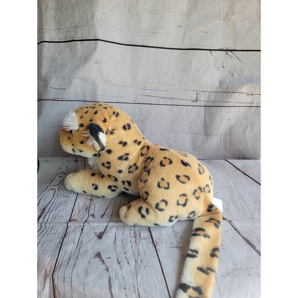Fiesta Lying Leopard Plush 13" Stuffed Animal Jungle Cheetah Realistic - Picture 5 of 10